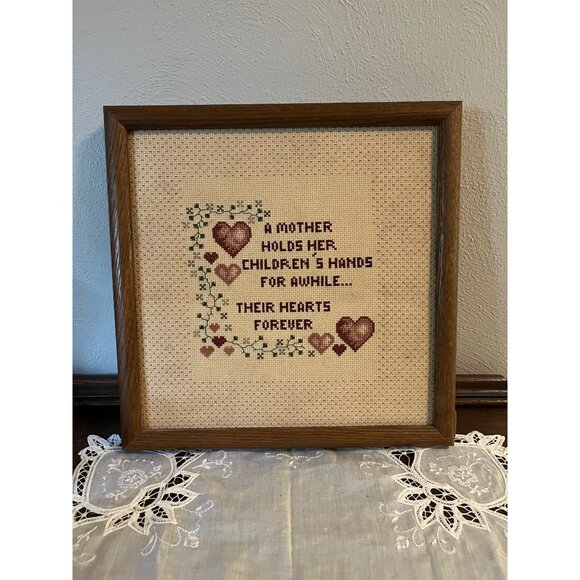 Mother Saying Framed Needlepoint - Picture 1 of 4